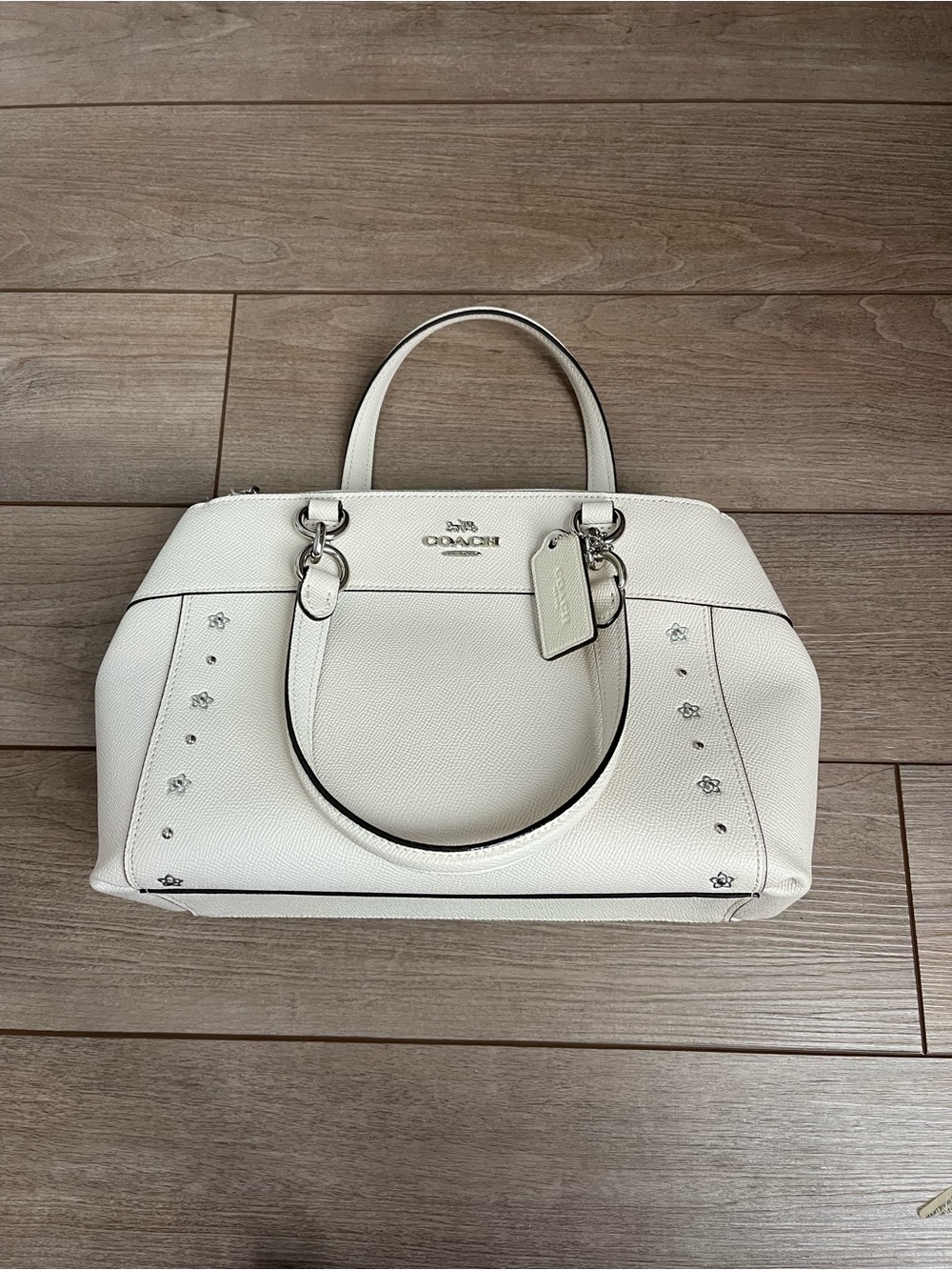 Coach Leather Satchel with Stud Accents